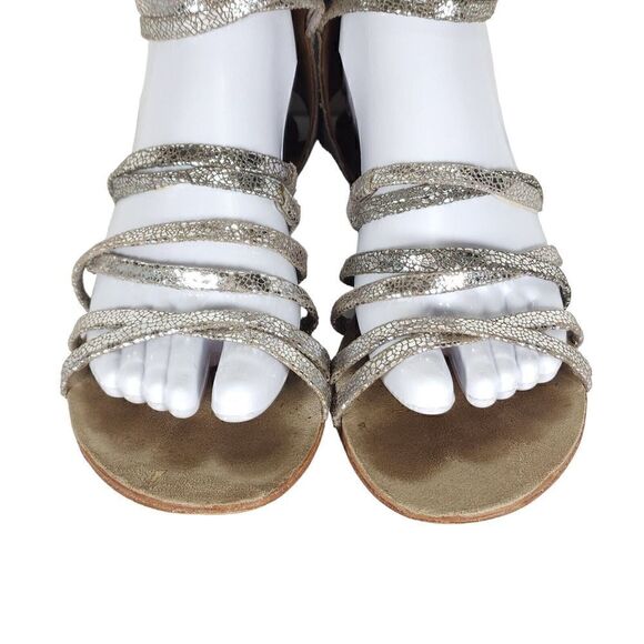 Free People Women's Juliette US7,5 EU38 Silver Metallic Lace Gladiator Sandals - Picture 5 of 14